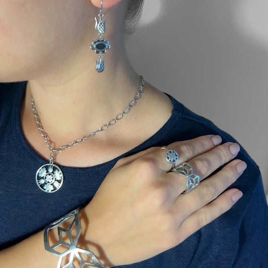 Folk Flower Hook Earrings